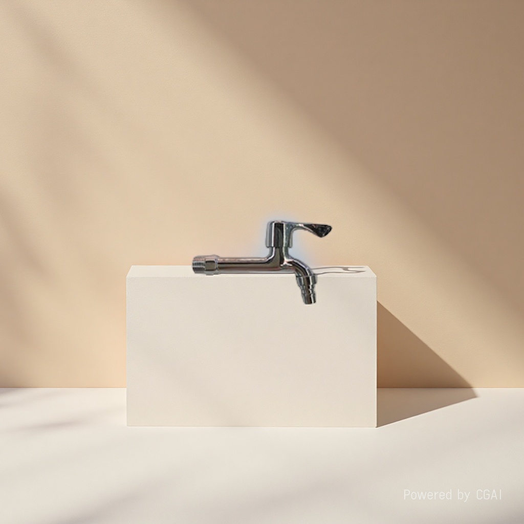 The metal bathroom faucet in the shape of a gold ingot is suitable for small Spaces with hardware faucets and shower heads details Picture