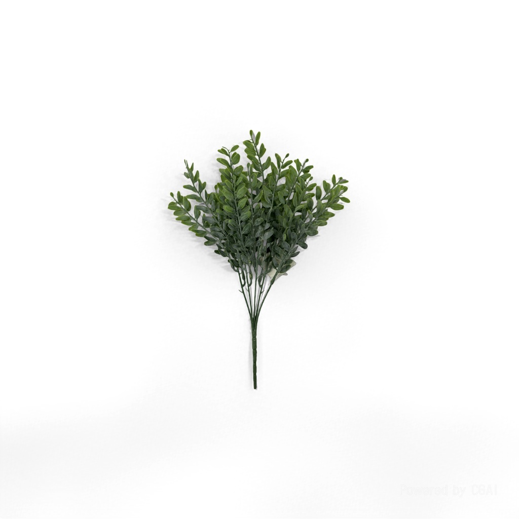 Artificial green plants with knitted flowers, large leaves, artificial flowers and bamboo details Picture