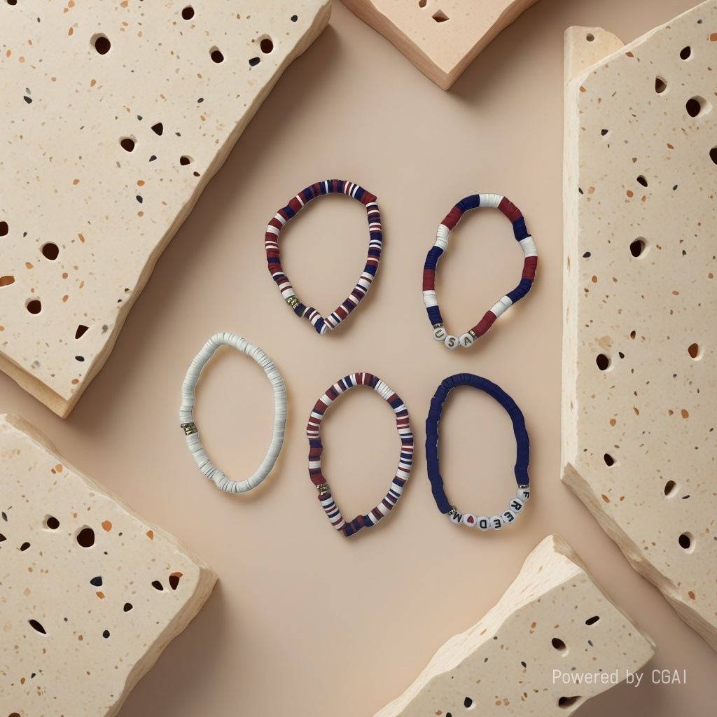 Cross-border best-selling soft clay slicing bracelet set, letter heart five-pointed star fashionable and niche design elastic bracelet Application Scenario