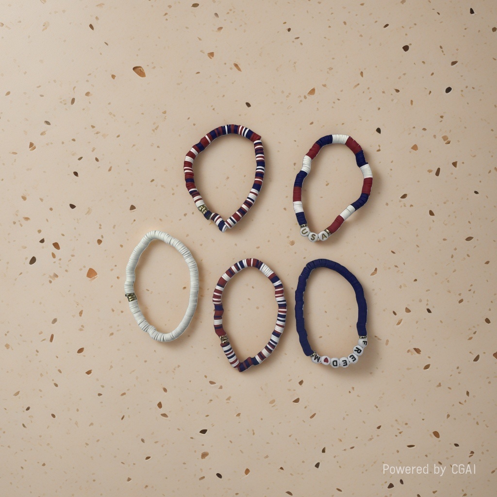 Cross-border best-selling soft clay slicing bracelet set, letter heart five-pointed star fashionable and niche design elastic bracelet Specification image