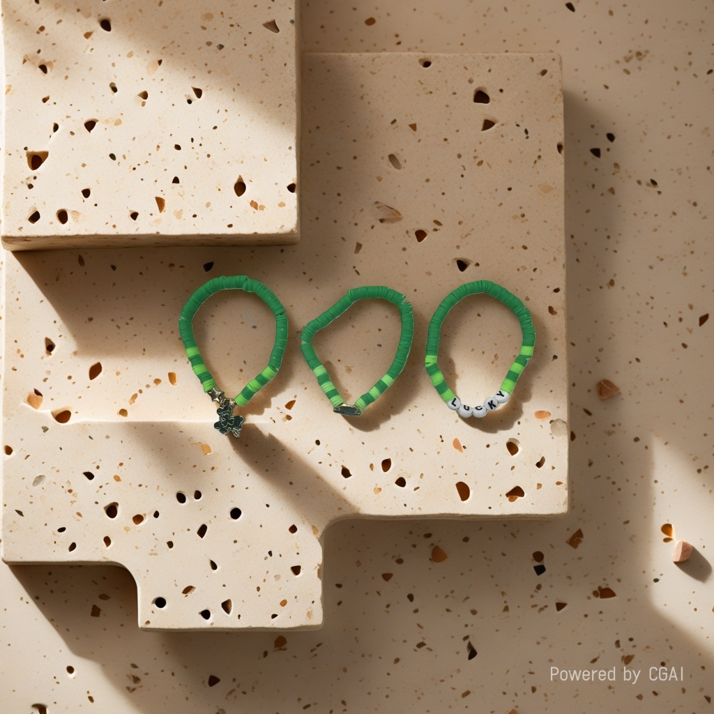 Cross-border best-selling Taylor bracelet set: Colorful rice bead bracelet, beaded green clover bracelet