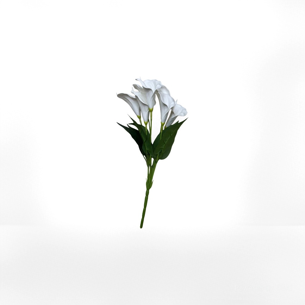 白色马蹄莲毛线花束 仿真花人造花塑料