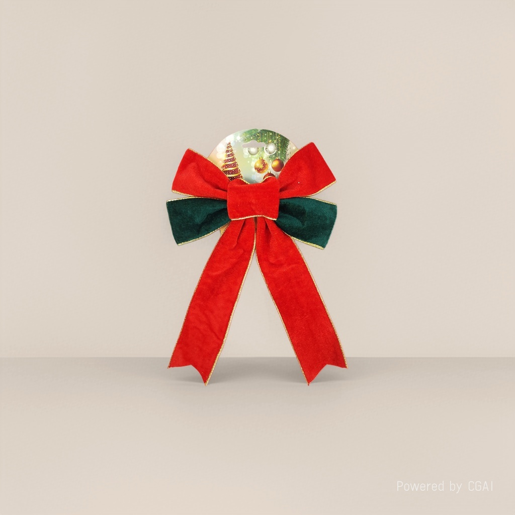 Red velvet bow Christmas decorations, Christmas tree decorations, Christmas scene arrangements details Picture