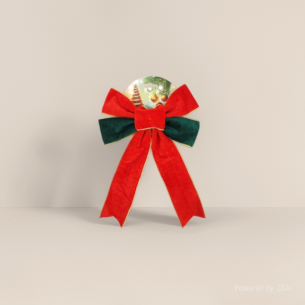 Red velvet bow Christmas decorations, Christmas tree decorations, Christmas scene arrangements