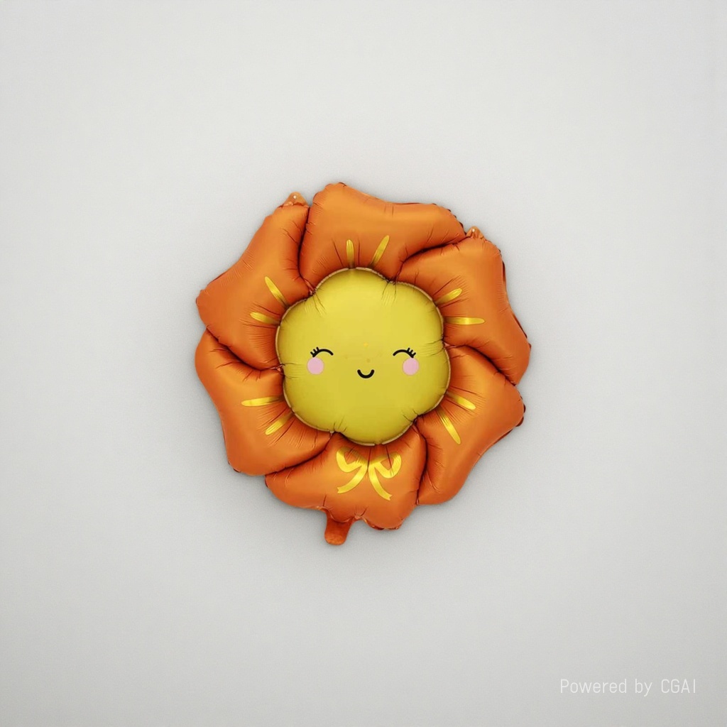 Matte small bow sunflower orange birthday party balloon aluminum film ceremony decorative items Specification image