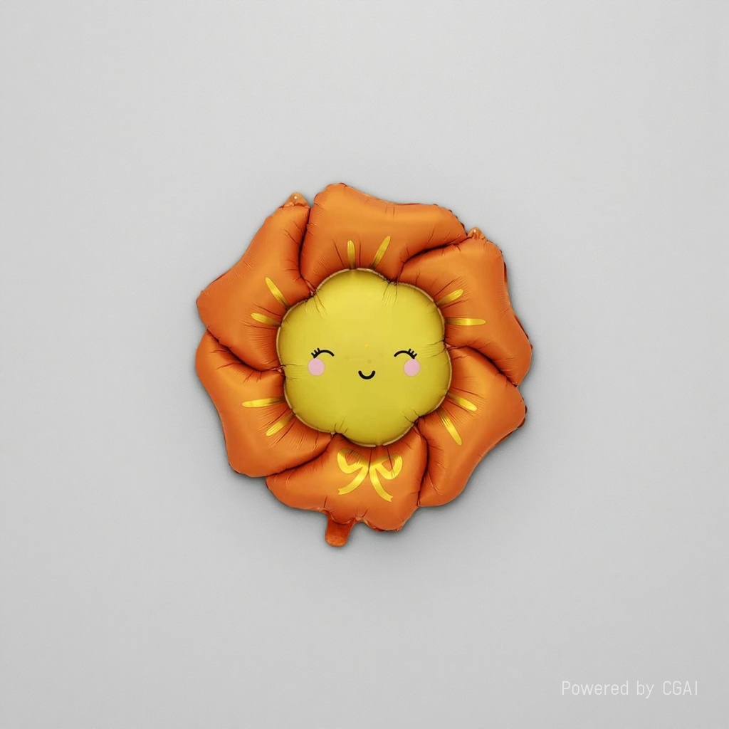 Matte small bow sunflower orange birthday party balloon aluminum film ceremony decorative items details Picture