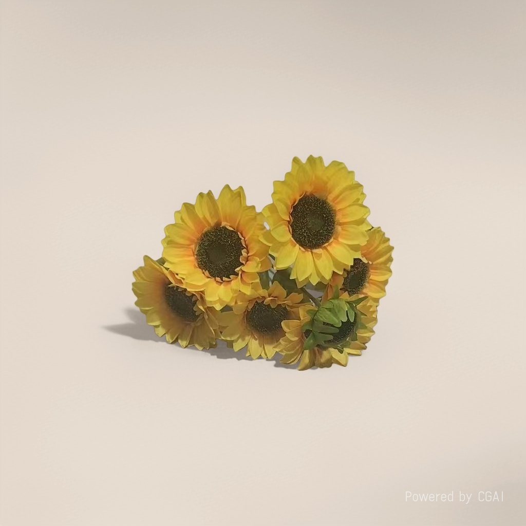 Simulated sunflower knitted bouquet, large-leaf artificial green plant, bamboo simulated flower Specification image