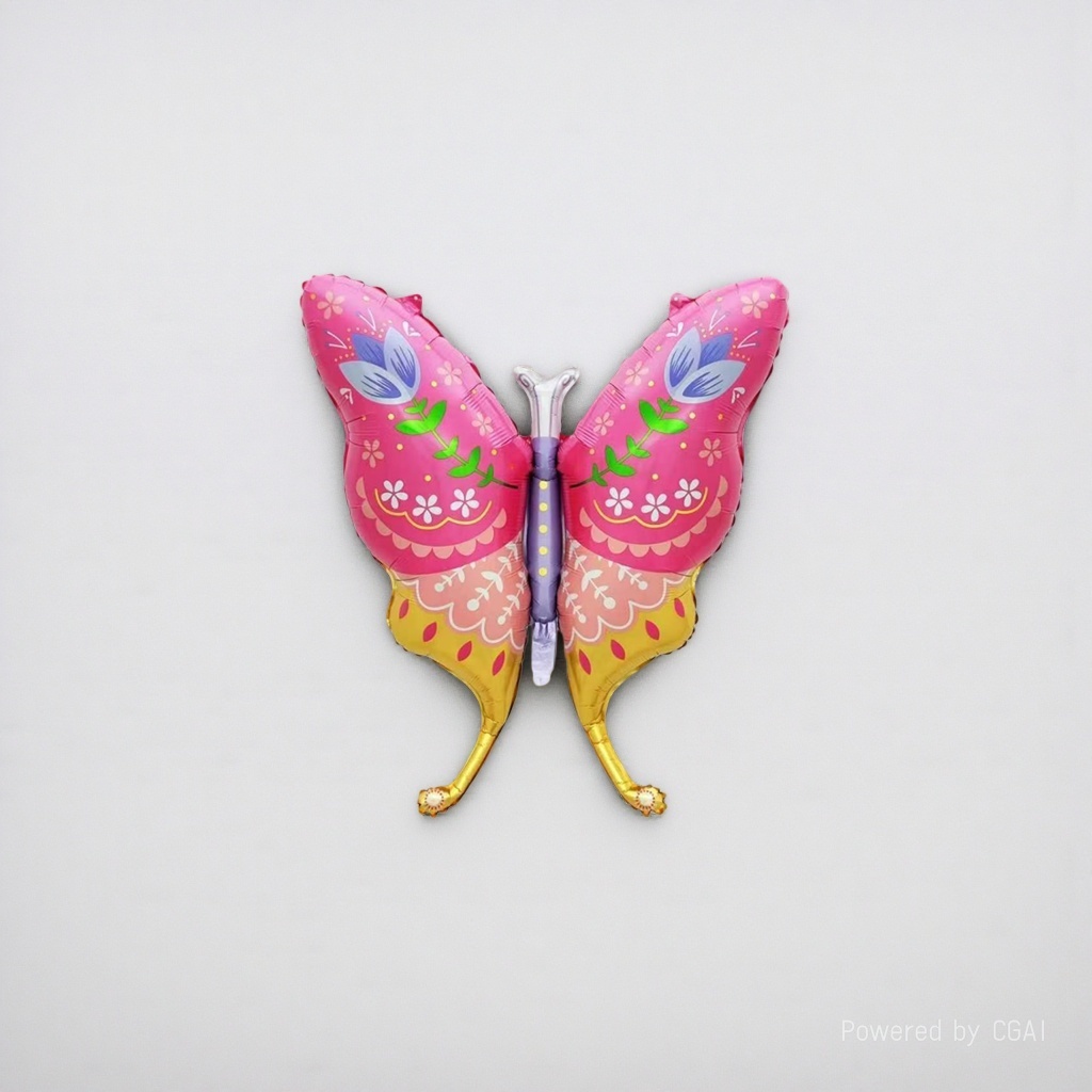 Pink and yellow butterfly-patterned aluminum film balloon birthday party ceremony decoration items Application Scenario