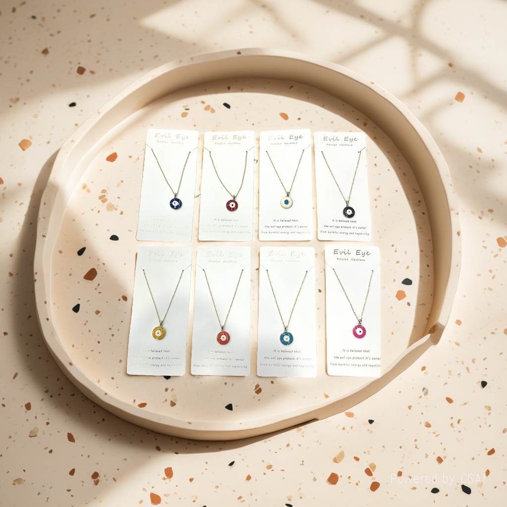 Bohemian eight-color pendant necklace, golden chain, pure silver pendant, diyi necklace decoration Application Scenario