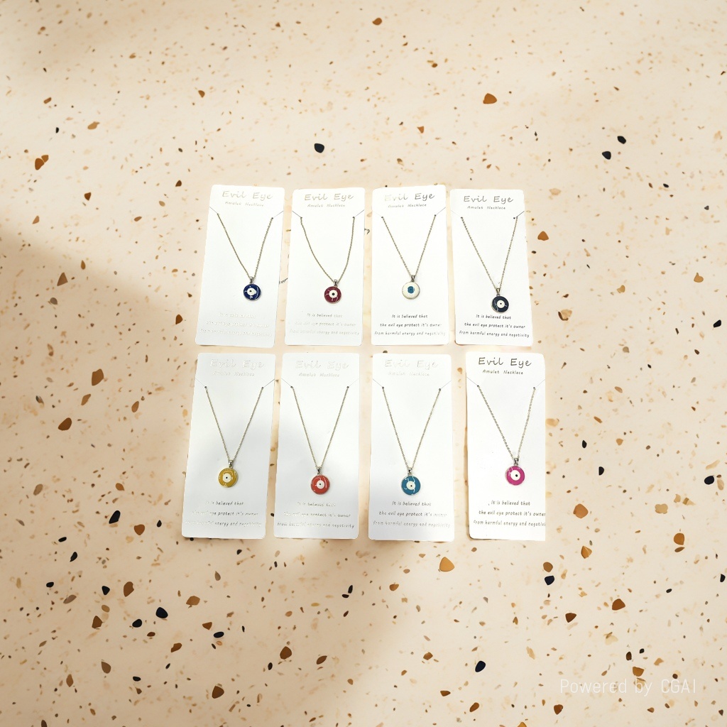 Bohemian eight-color pendant necklace, golden chain, pure silver pendant, diyi necklace decoration Specification image