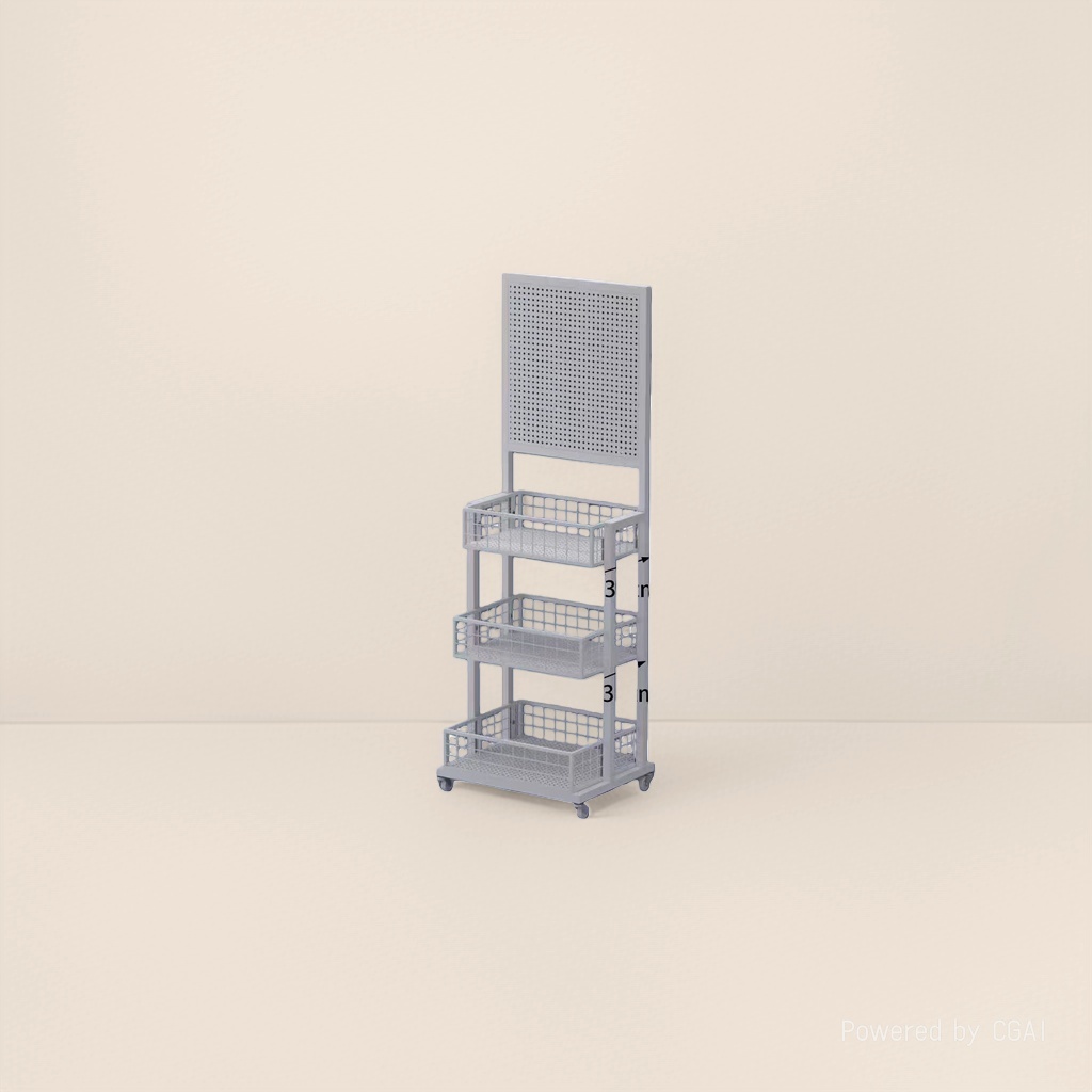 White metal multi-layer storage rack for kitchen floor storage, multi-layer miscellaneous storage rack details Picture