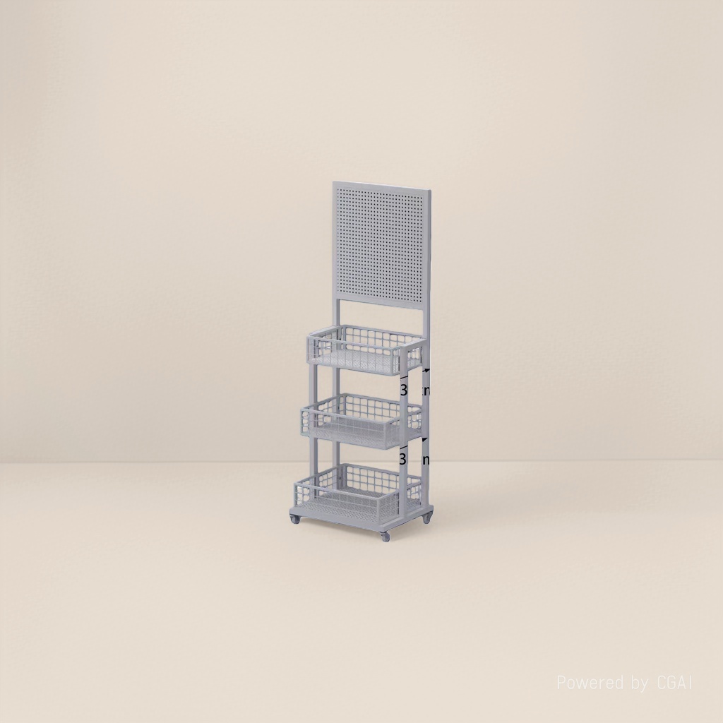White metal multi-layer storage rack for kitchen floor storage, multi-layer miscellaneous storage rack Application Scenario