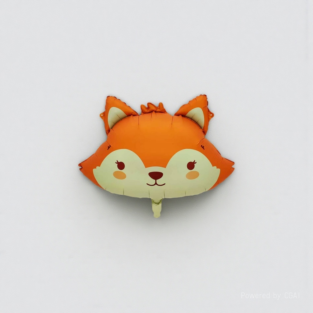 Matte fox head birthday party balloons, birthday ceremony aluminum film balloon decorative items details Picture