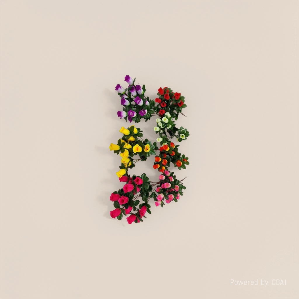 Monet's Garden Five-pronged and fifteen-head Rhododendron plastic artificial flower simulation flower handcrafted flower material Application Scenario
