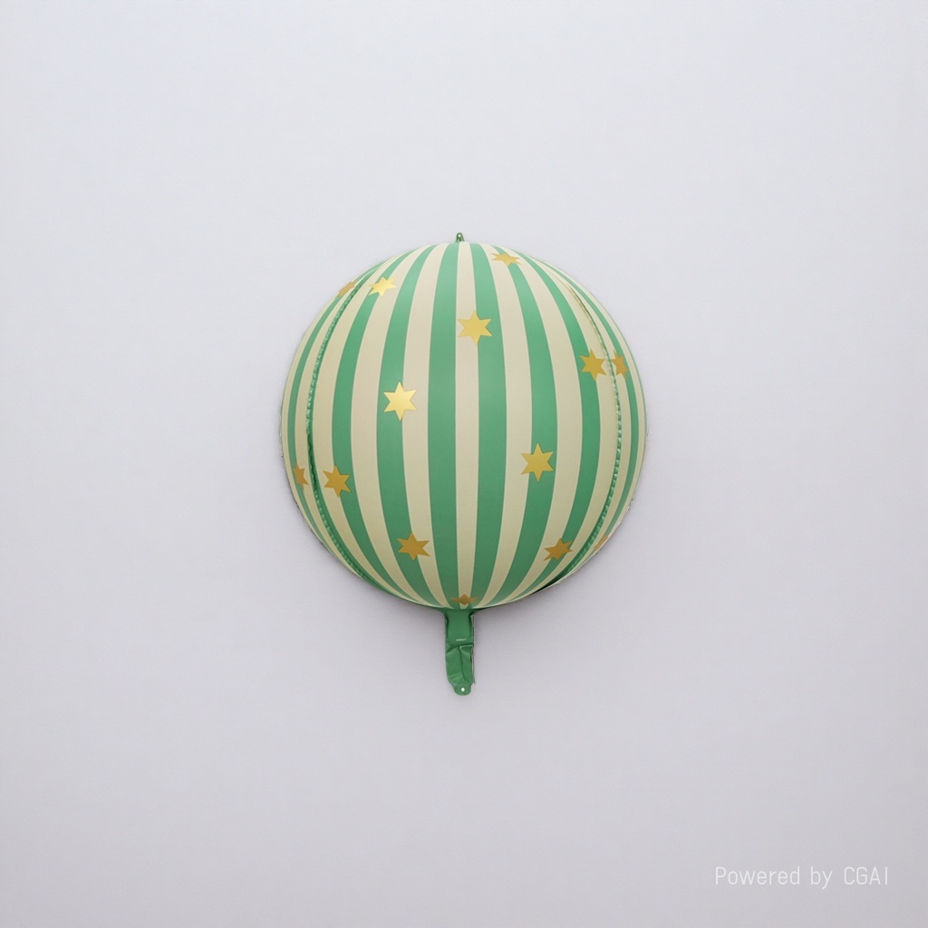 Matte 22-inch 4D striped green aluminum film balloon birthday party ceremony decoration items Specification image