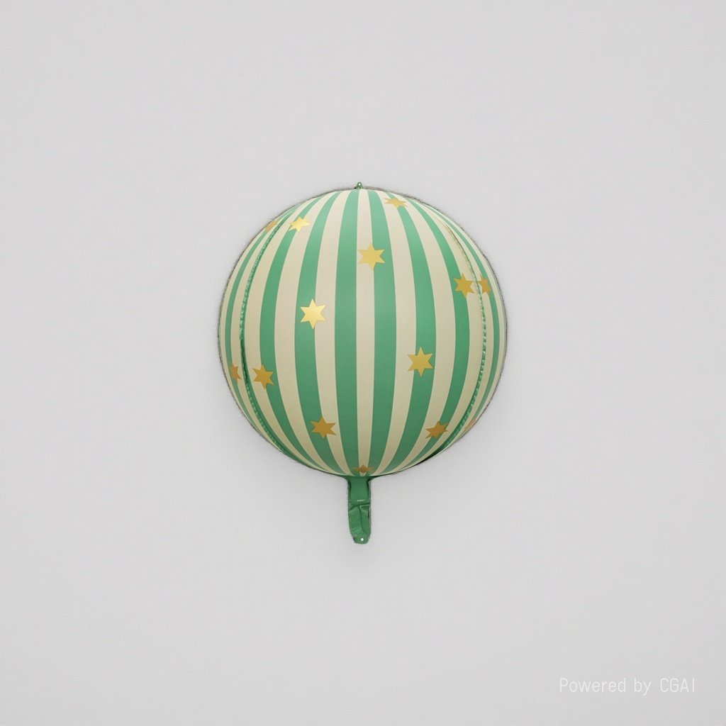 Matte 22-inch 4D striped green aluminum film balloon birthday party ceremony decoration items details Picture