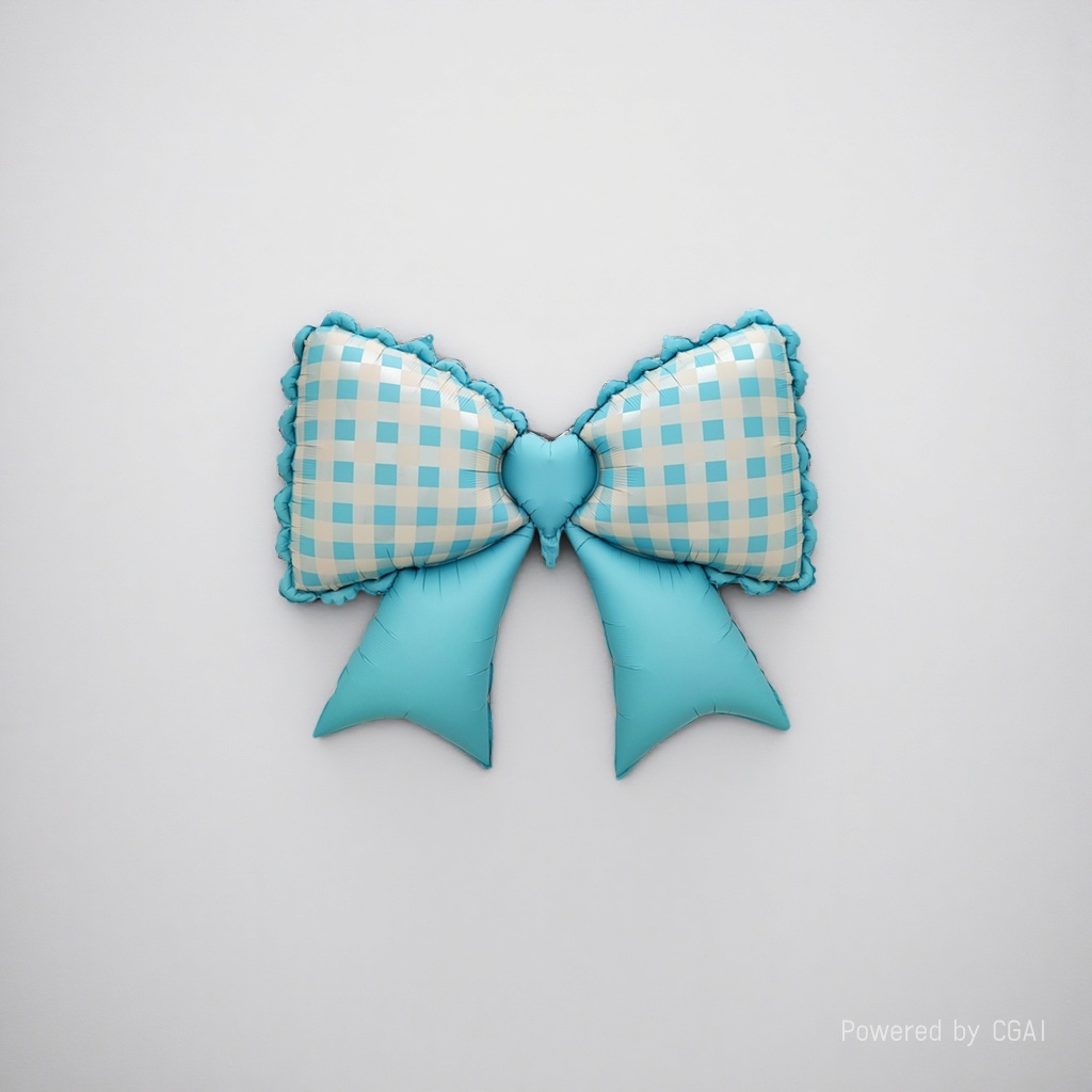 Matte lace checkered bow blue birthday party aluminum film balloon ceremony decoration Application Scenario