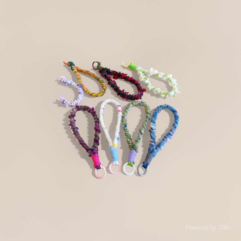This short woven phone lanyard features a special and colorful thread design that prevents loss and is fashionable and trendy for carrying men's and women's bags Application Scenario