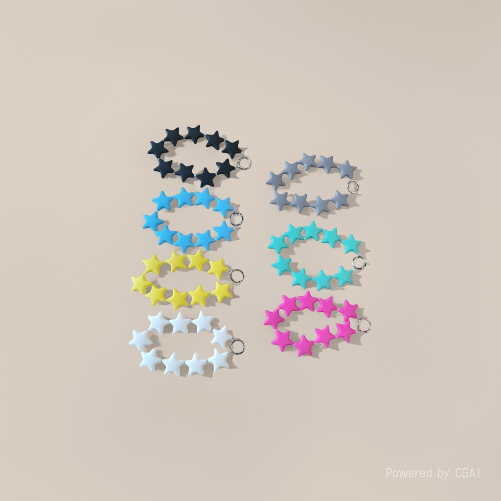 Colorful silicone star color-blocking Hyuna style fashion accessory bag, car hanger, keychain, cute mobile phone chain for girls