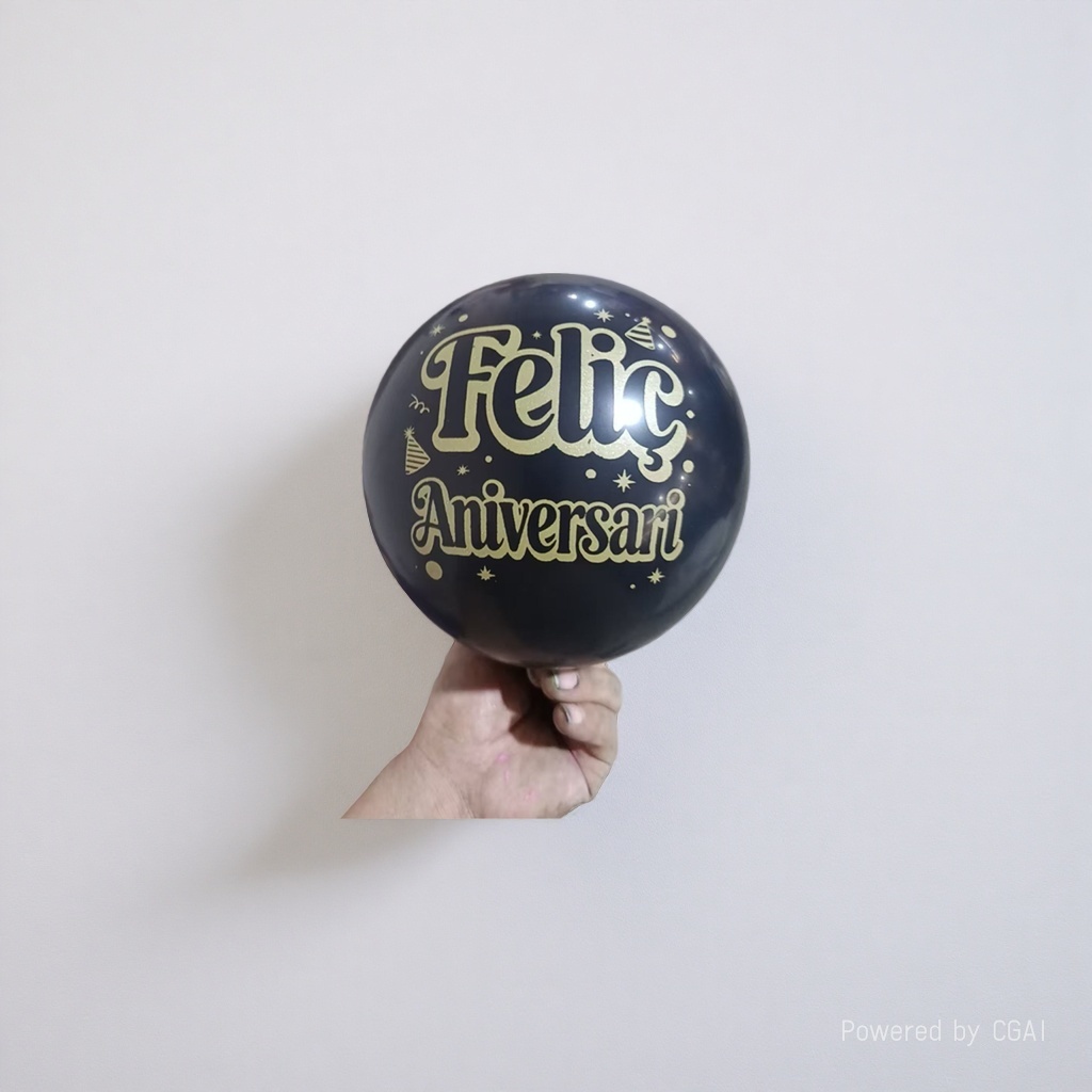 Black birthday blessing aluminum film balloon birthday party ceremony decoration items details Picture