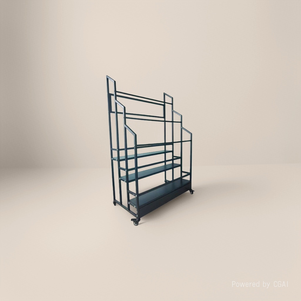 Black metal multi-layer floor mat rack, storage rack and multi-functional shelf Specification image