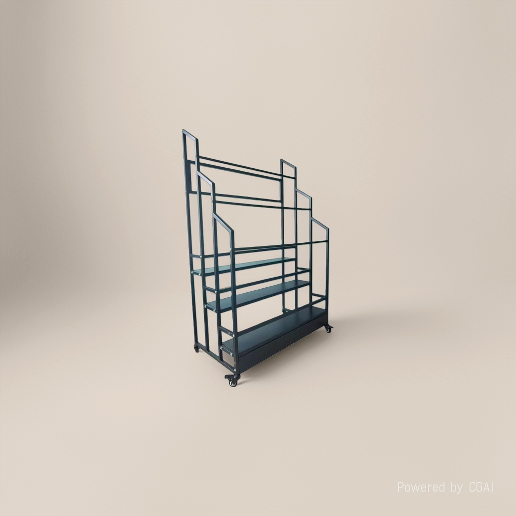 Black metal multi-layer floor mat rack, storage rack and multi-functional shelf details Picture