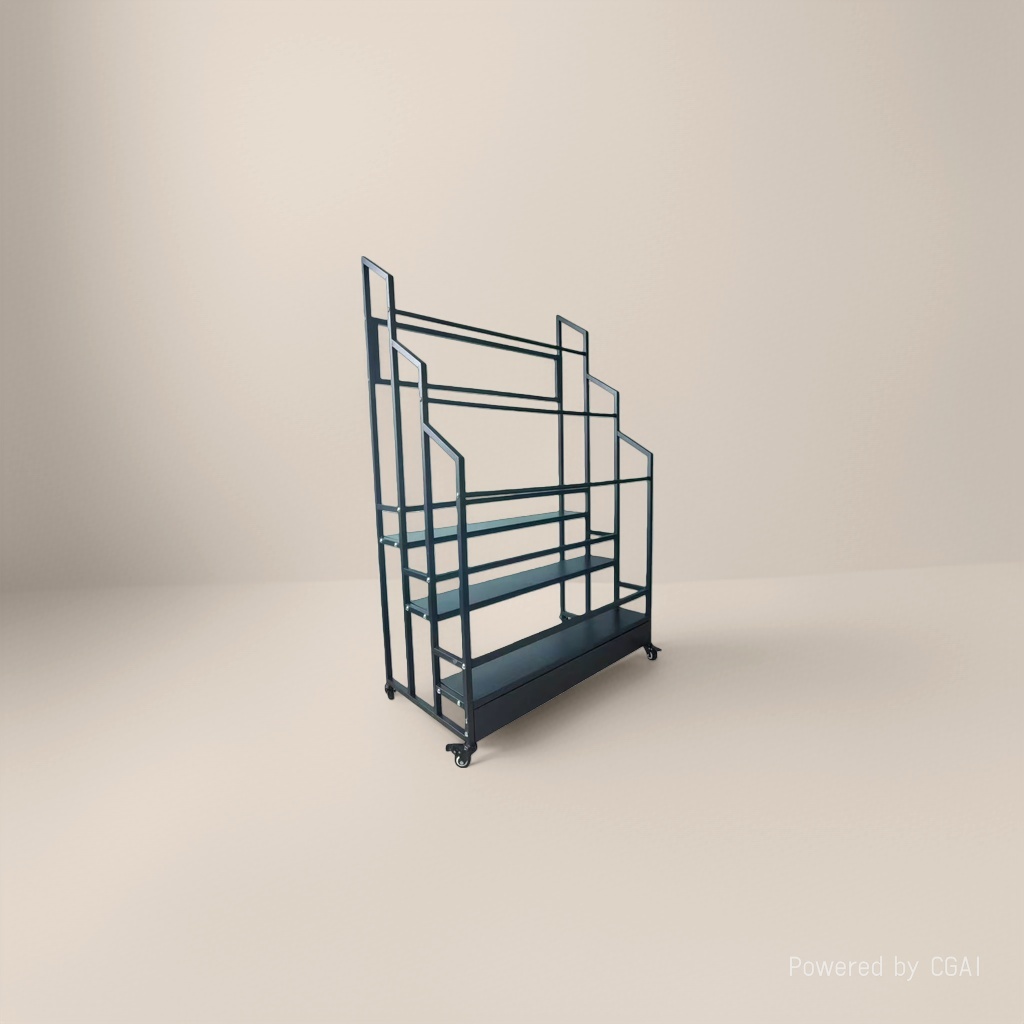 Black metal multi-layer floor mat rack, storage rack and multi-functional shelf