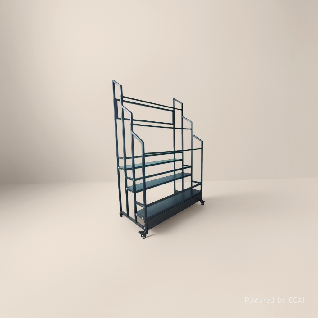 Black metal multi-layer floor mat rack, storage rack and multi-functional shelf Application Scenario
