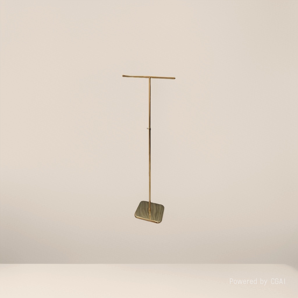 Two-arm titanium gold display stand, floor-standing suit hanger, dedicated for clothing fabric skirts, 153547763 Application Scenario