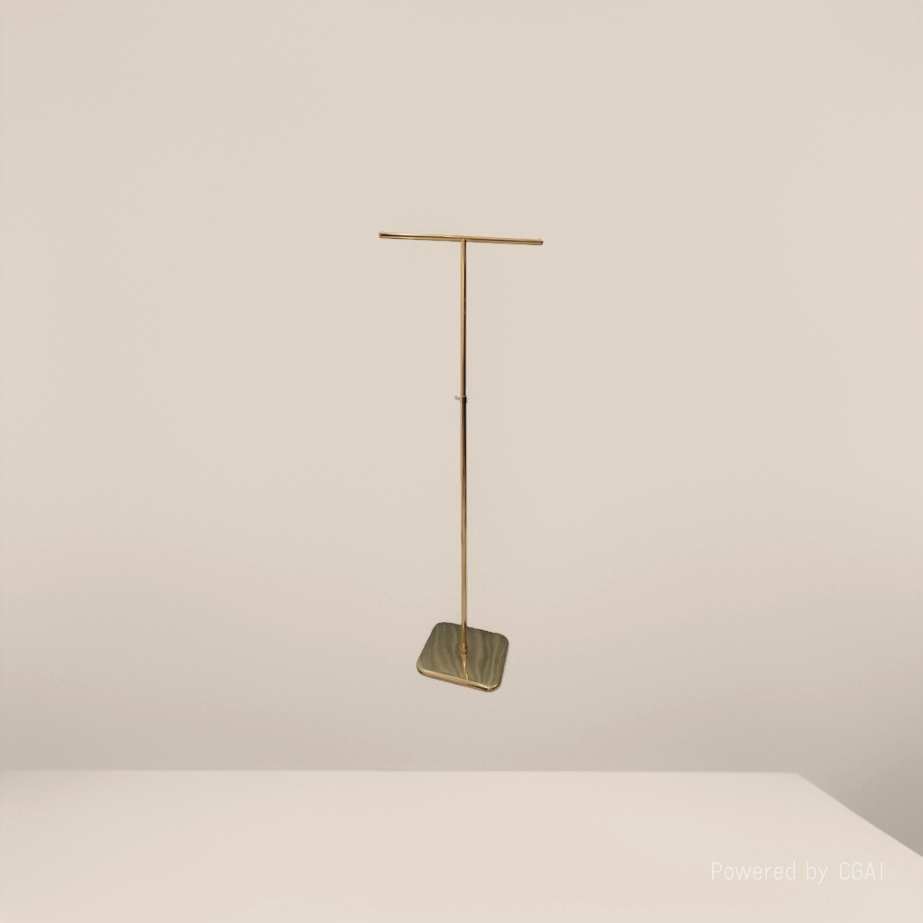 Two-arm titanium gold display stand, floor-standing suit hanger, dedicated for clothing fabric skirts, 153547763 details Picture