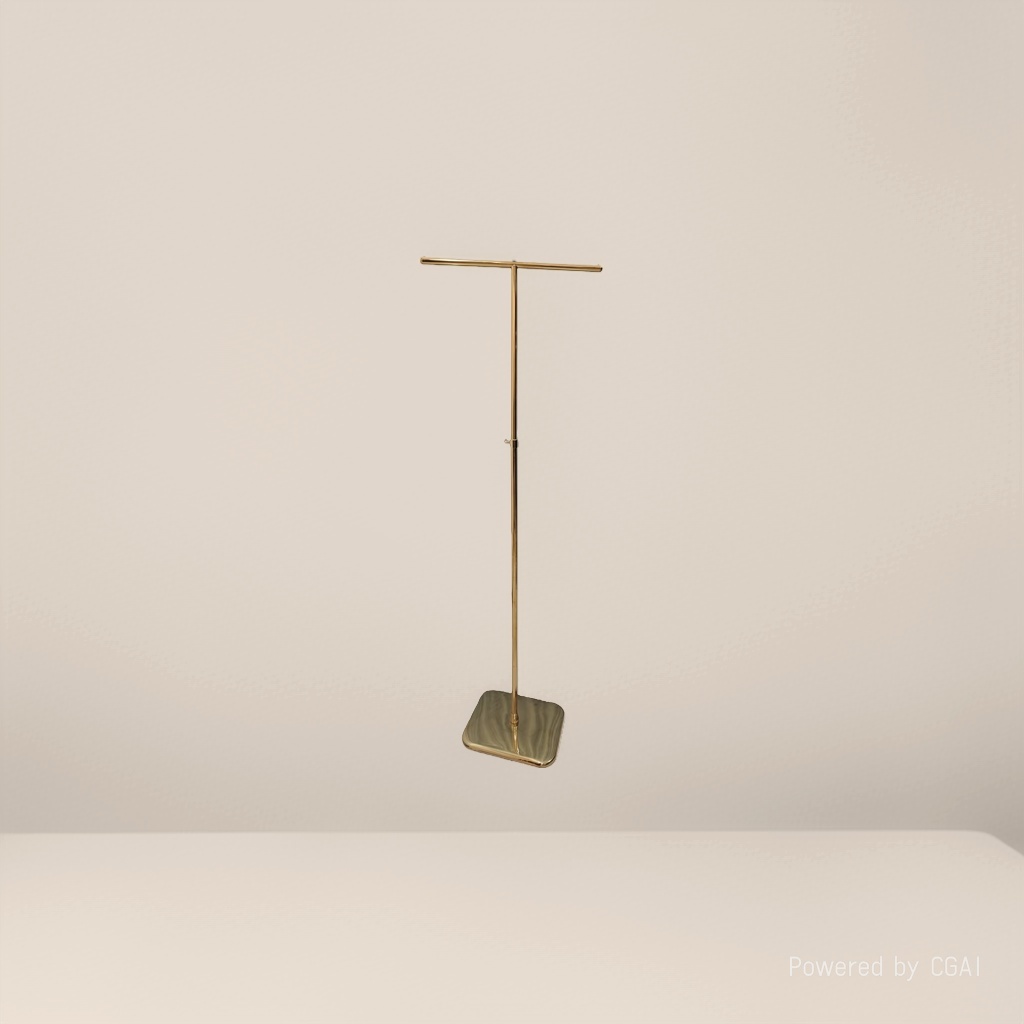 Two-arm titanium gold display stand, floor-standing suit hanger, dedicated for clothing fabric skirts, 153547763
