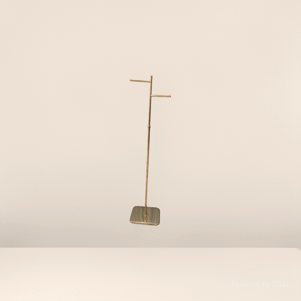 Two-arm titanium gold display stand, floor-standing suit hanger, dedicated for clothing fabric skirts, 153552524 details Picture