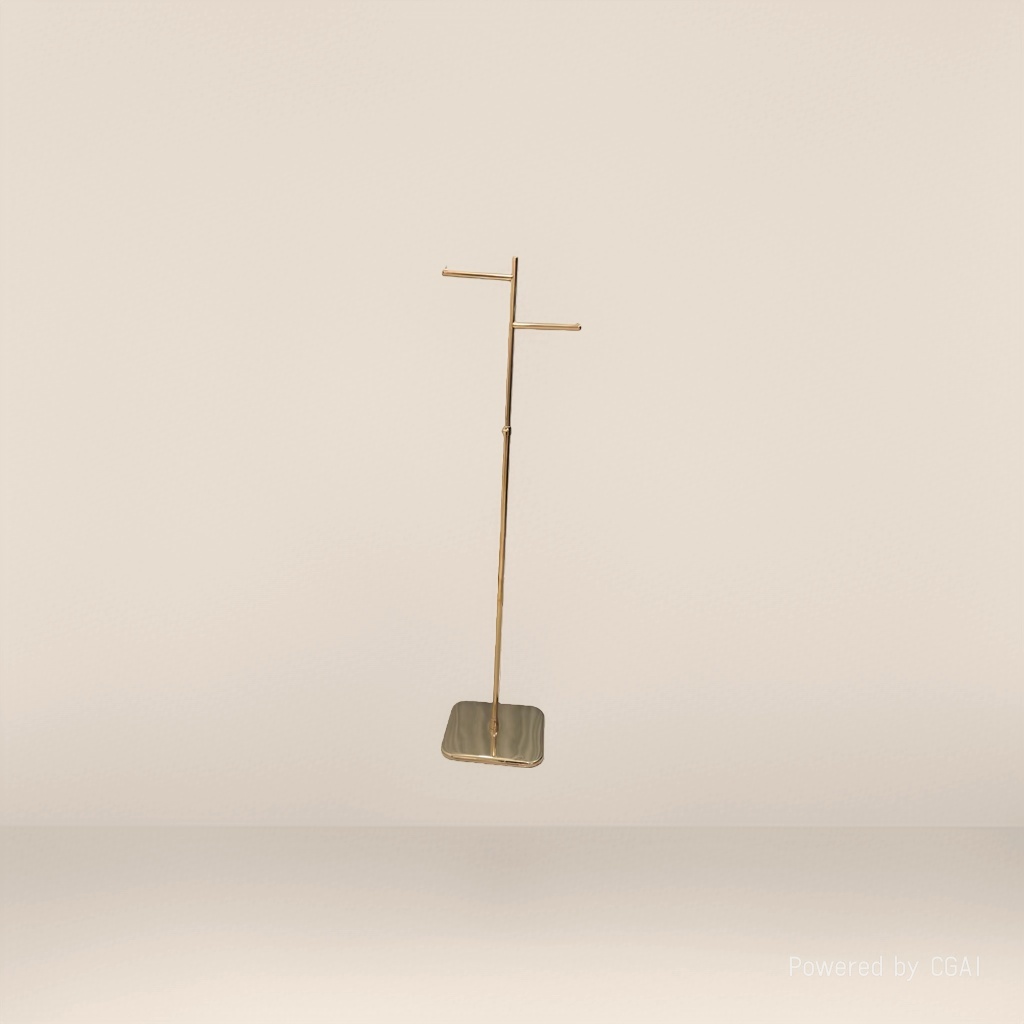 Two-arm titanium gold display stand, floor-standing suit hanger, dedicated for clothing fabric skirts, 153552524 Application Scenario