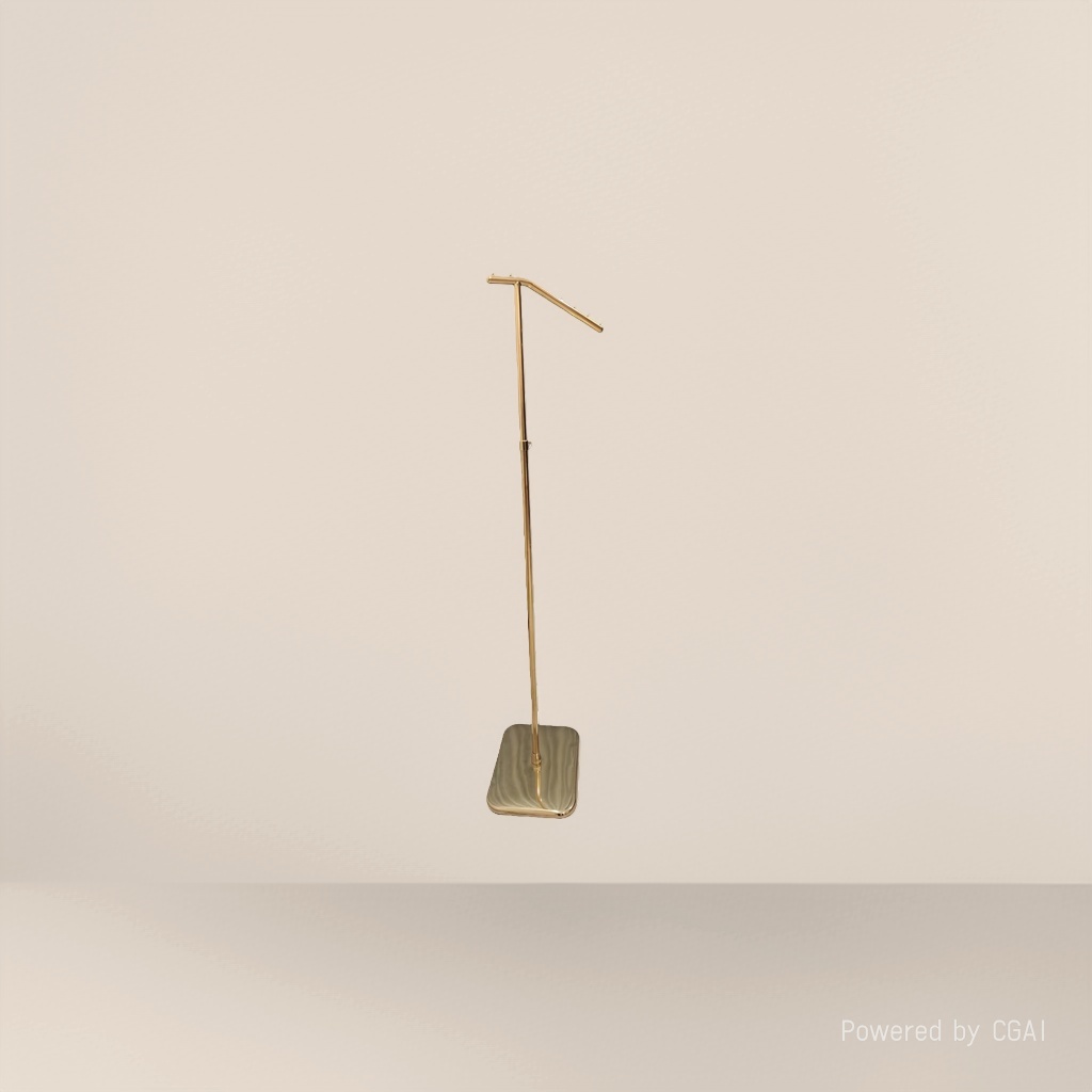 Two-arm titanium gold display stand, floor-standing suit hanger, dedicated for clothing fabric skirts, 153556882