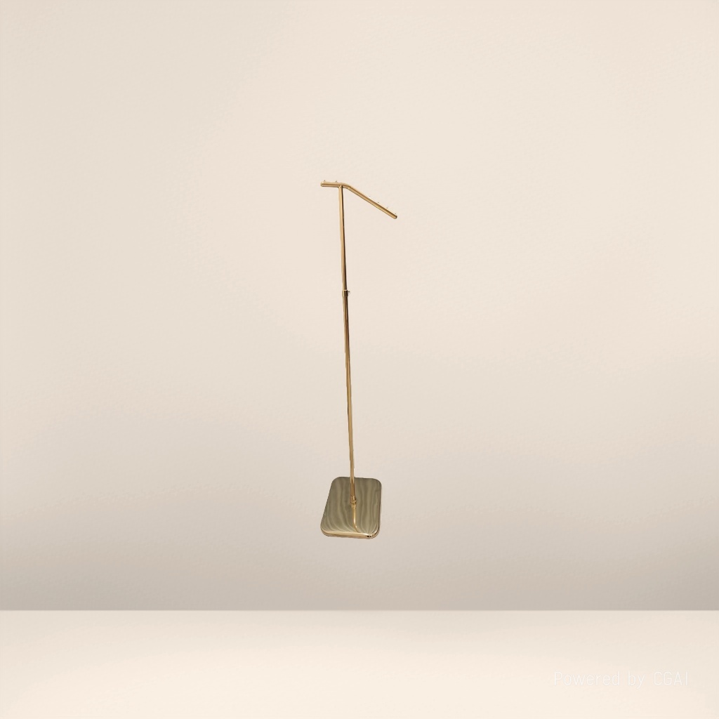 Two-arm titanium gold display stand, floor-standing suit hanger, dedicated for clothing fabric skirts, 153556882 Specification image