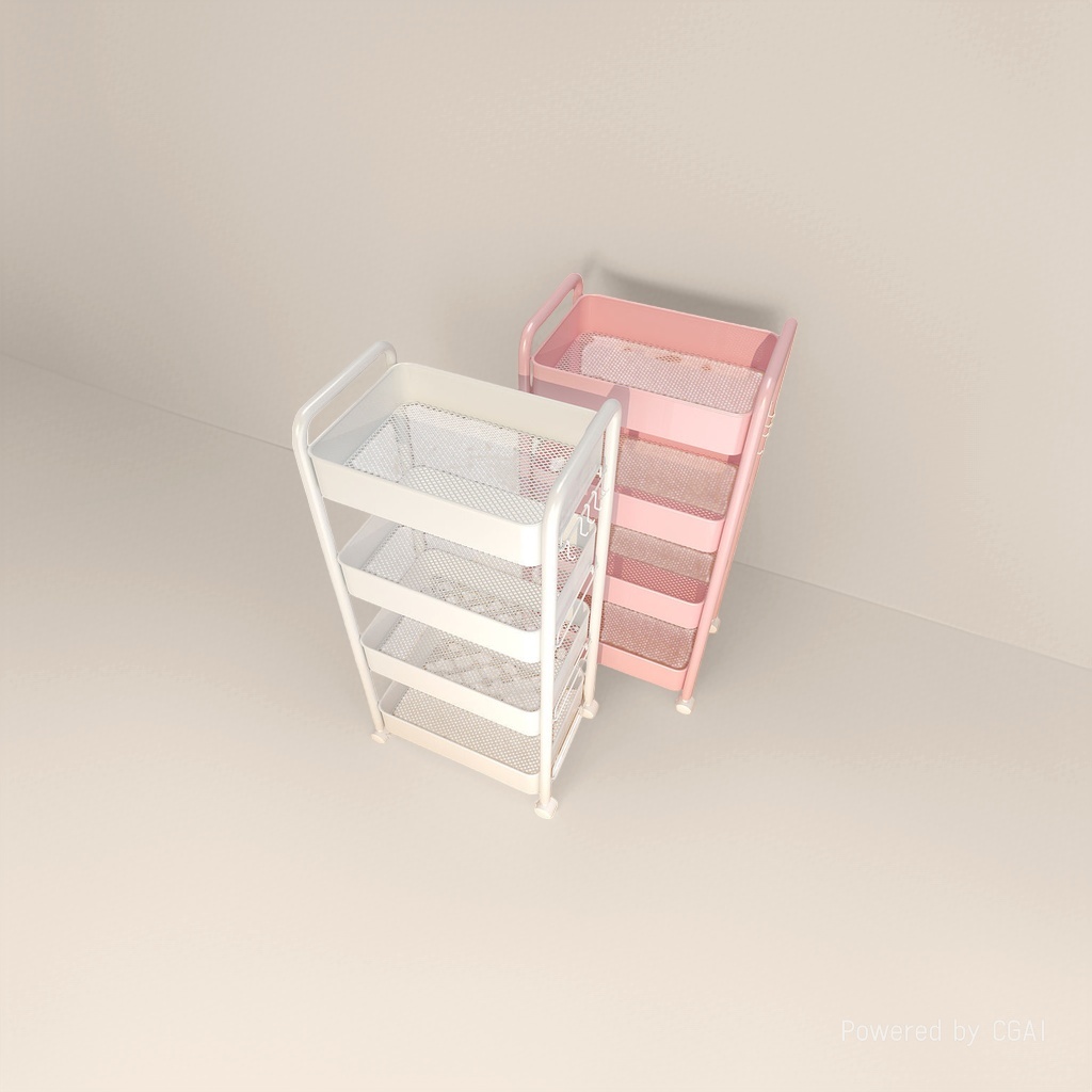 Trolley storage rack, kitchen floor, multi-layer snack, baby, living room, bedroom, bathroom mobile storage rack Application Scenario