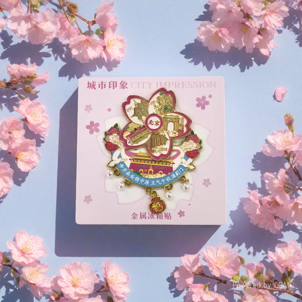 City Impression Beijing Theme Flower fridge Magnet Application Scenario