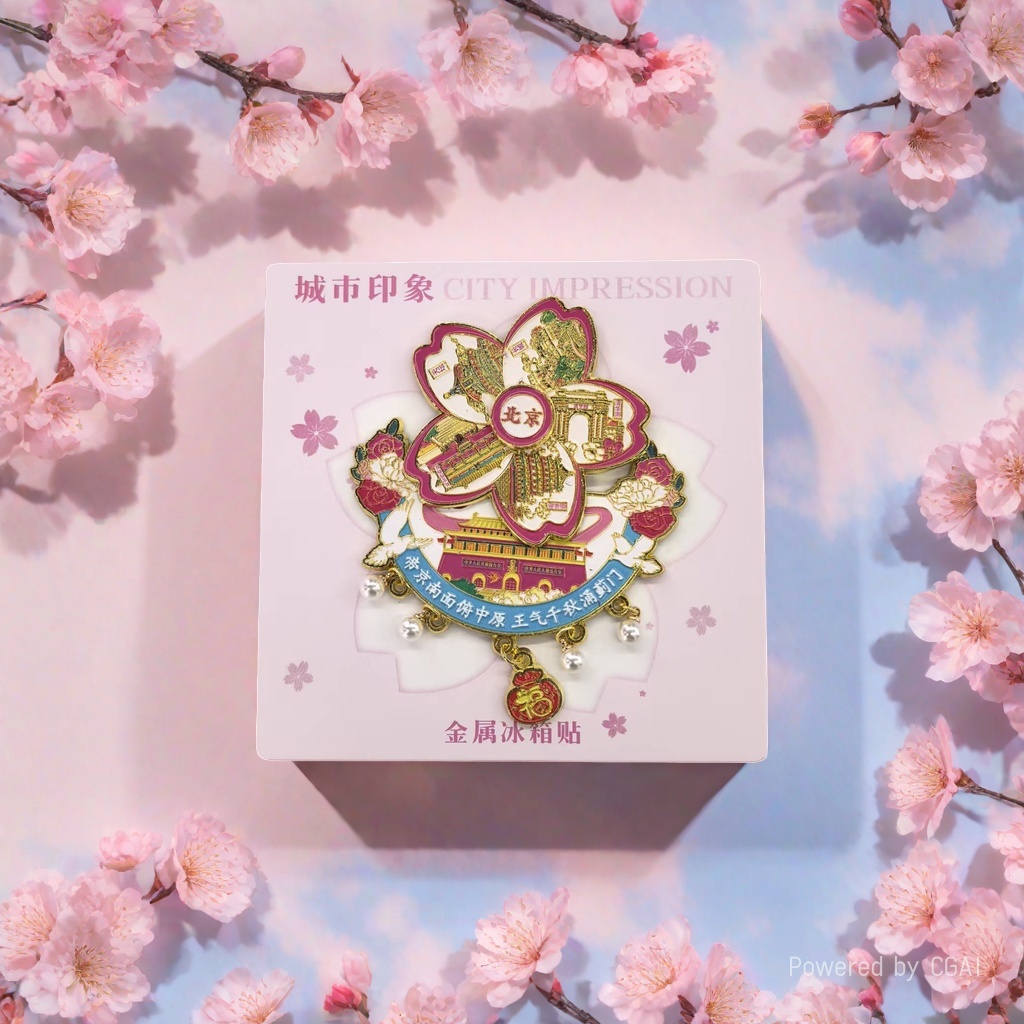 City Impression Beijing Theme Flower fridge Magnet Specification image