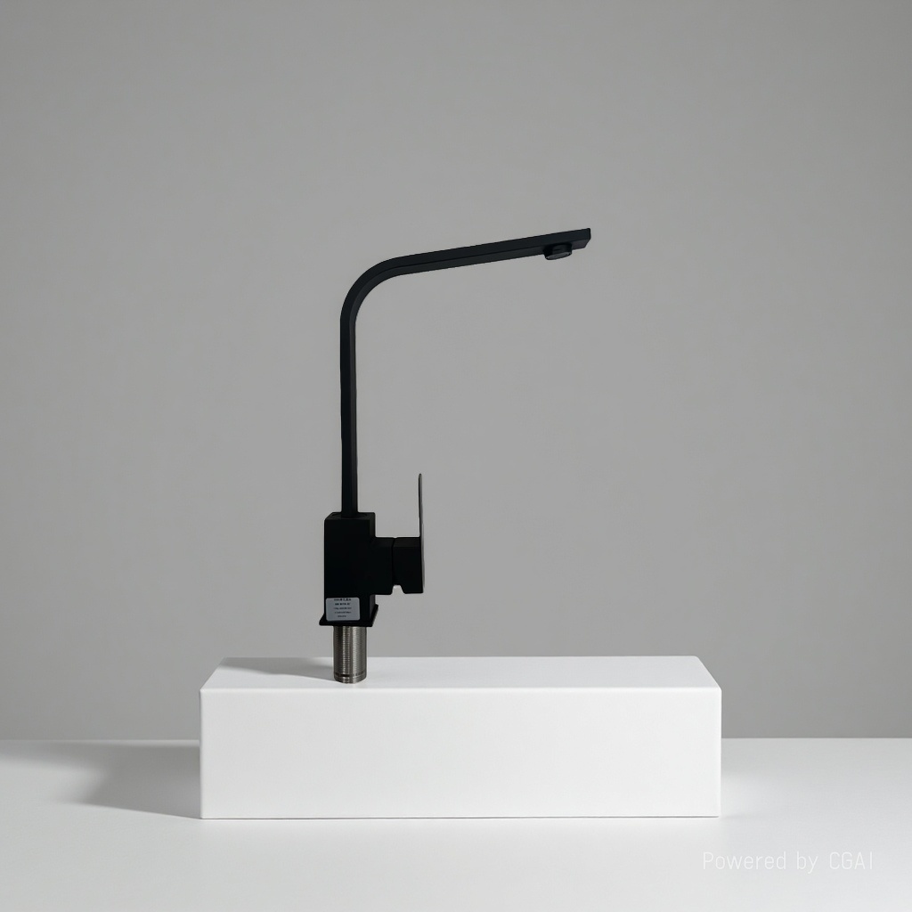 Black square kitchen faucet, hot and cold household sink faucet, splash-proof Specification image