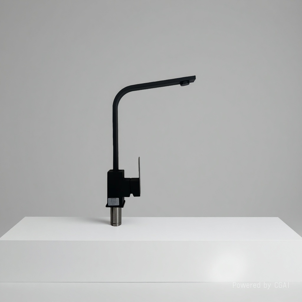 Black square kitchen faucet, hot and cold household sink faucet, splash-proof Application Scenario