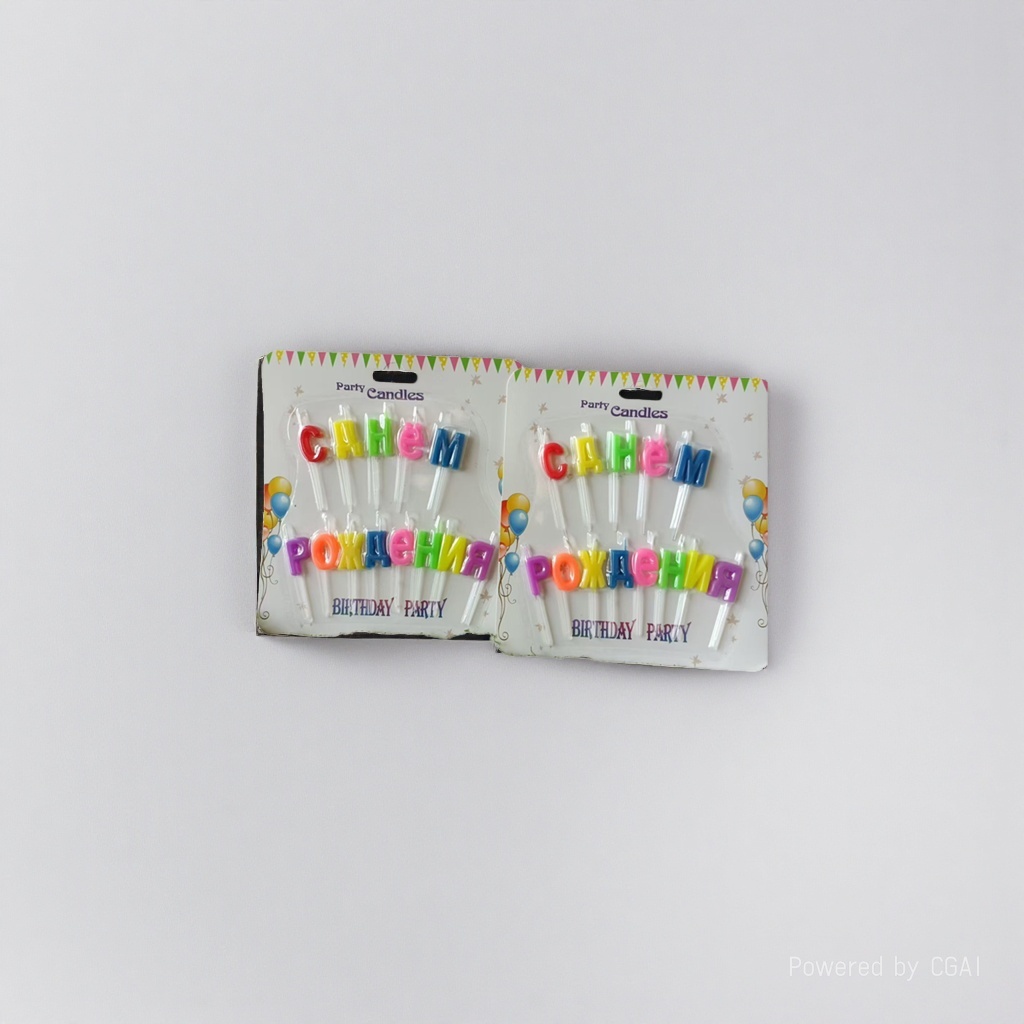 Colorful letter birthday party scented candle set, Mahjong shaped electric candles details Picture