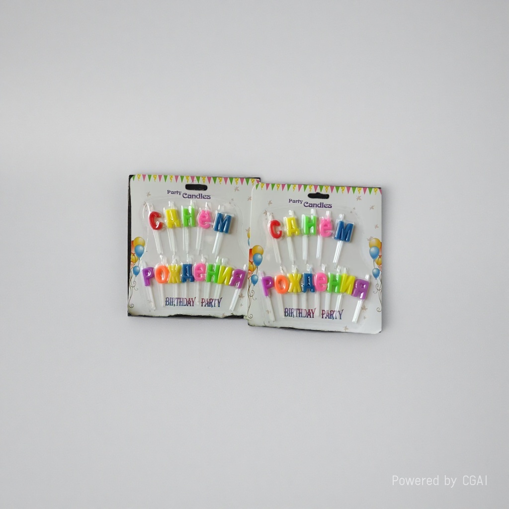 Colorful letter birthday party scented candle set, Mahjong shaped electric candles Specification image