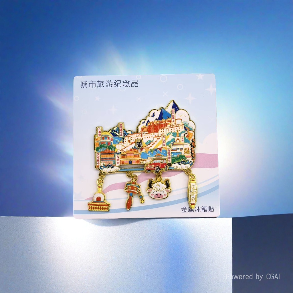 Metal fridge magnets for city tourism souvenirs Application Scenario