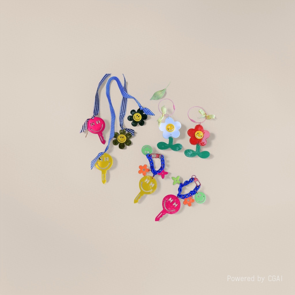 Korean niche ins sunflower key flower acrylic pendant, new bag accessory, pendant for men and women Application Scenario