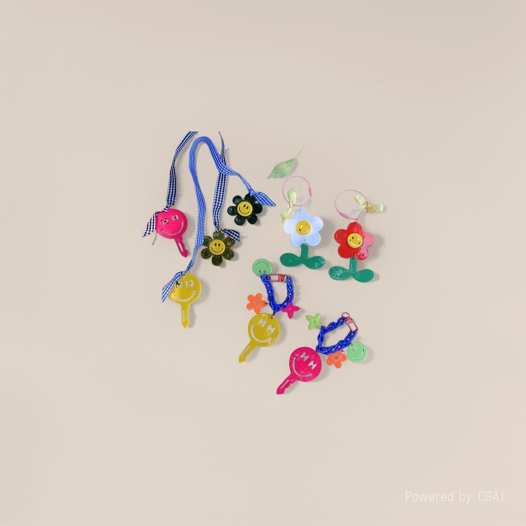 Korean niche ins sunflower key flower acrylic pendant, new bag accessory, pendant for men and women Specification image