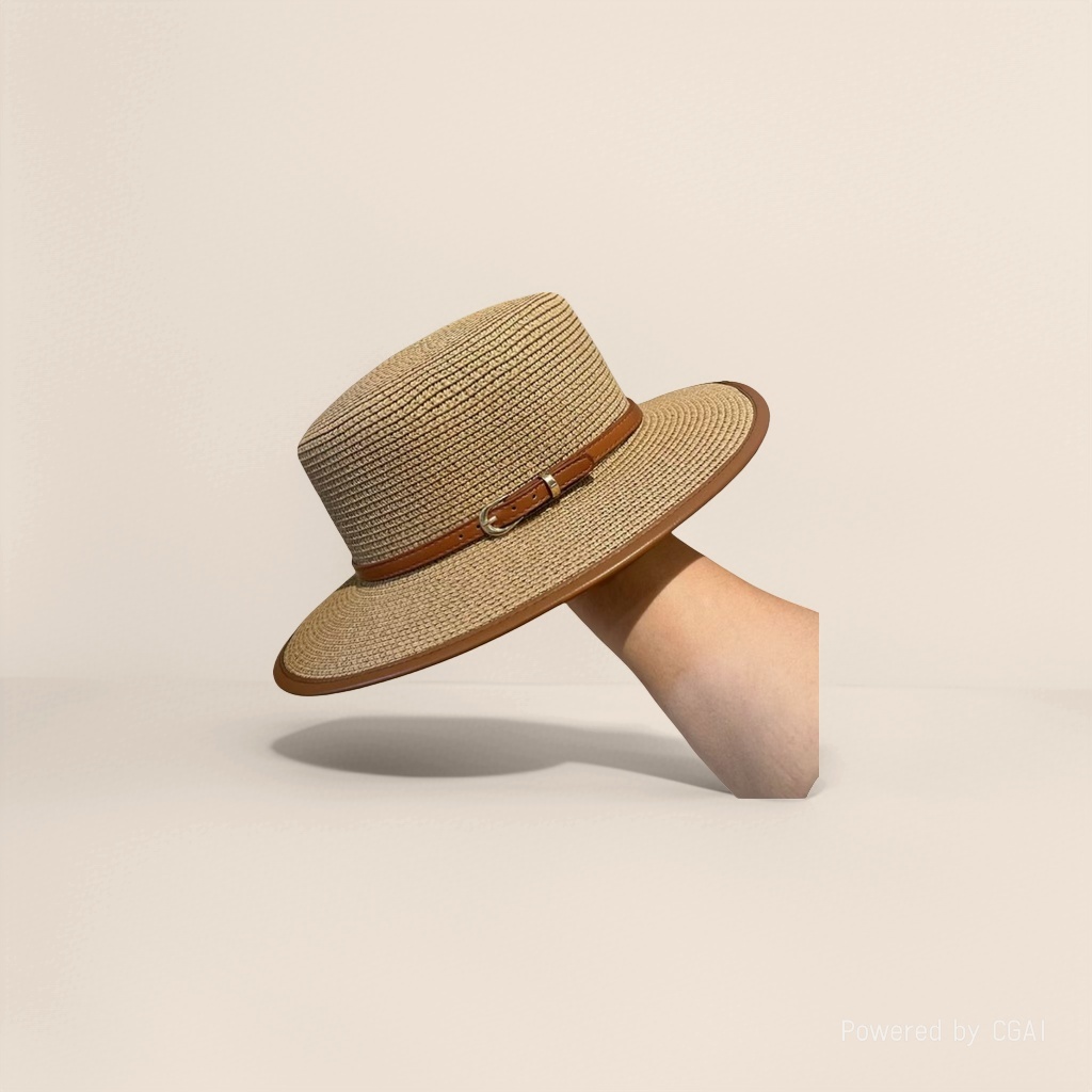 White straw hat, adult sun protection fisherman hat, sun hat, baseball cap, straw hat Specification image