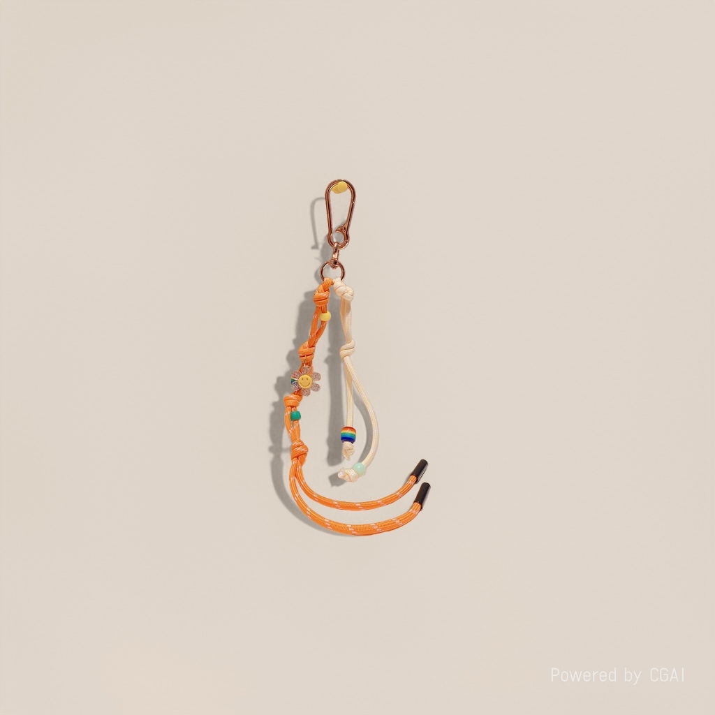 Dongdaemun Korean style ins floral color contrasting cute bag pendant, key chain, couple climbing rope decoration details Picture