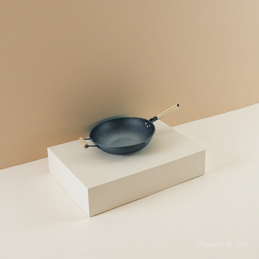 Black cast iron wok, iron wok, household frying wok 3 Application Scenario