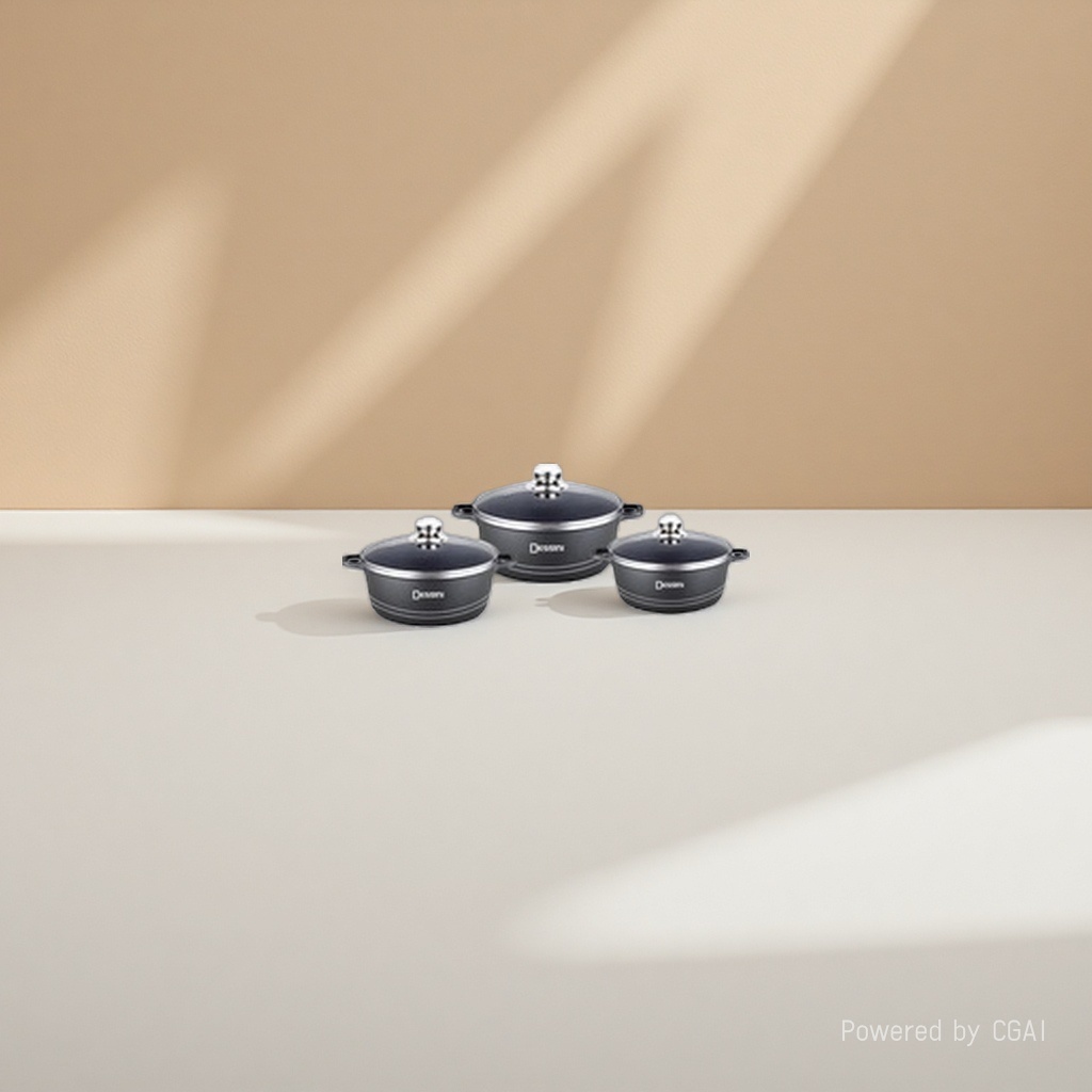 Black non-stick pan with silicone spatula kitchenware four-zone set tableware and POTS details Picture