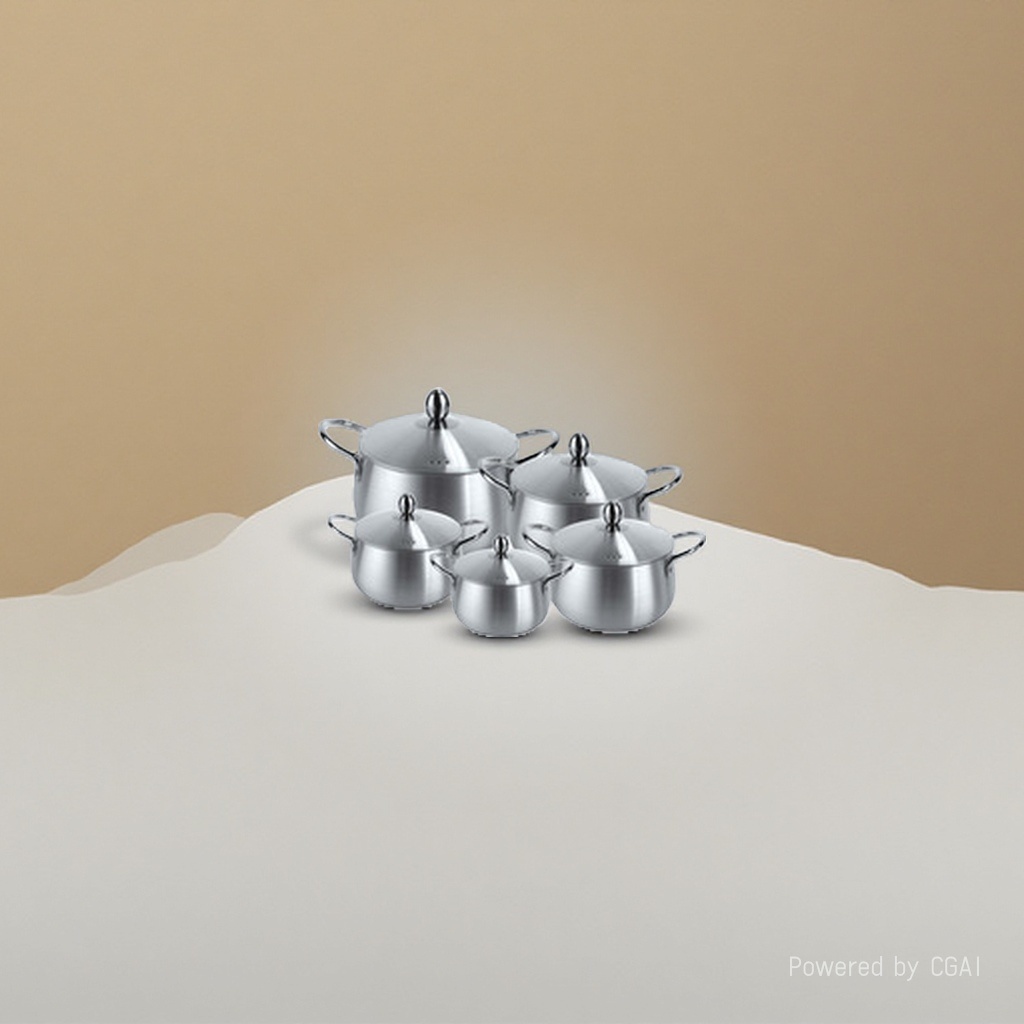 A 7-piece stainless steel and aluminum pot set for outdoor tea-making kitchenware Specification image